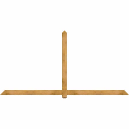 Ekena Millwork Eugene Rough Sawn Timber Gable Bracket, Western Red Cedar, 108"W x 54"H x 2"D x 4"F, 12/12 Pitch GBW108X54X0204EUG00RWR
